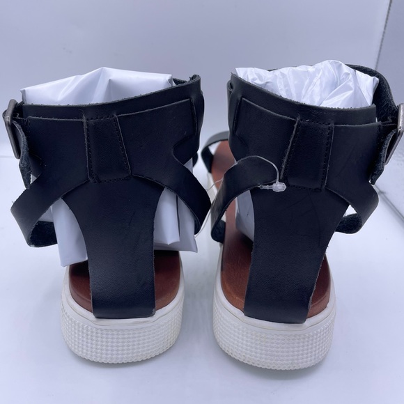 MAURICES black leather ankle strap platform sandals women Size 11 - Picture 11 of 12